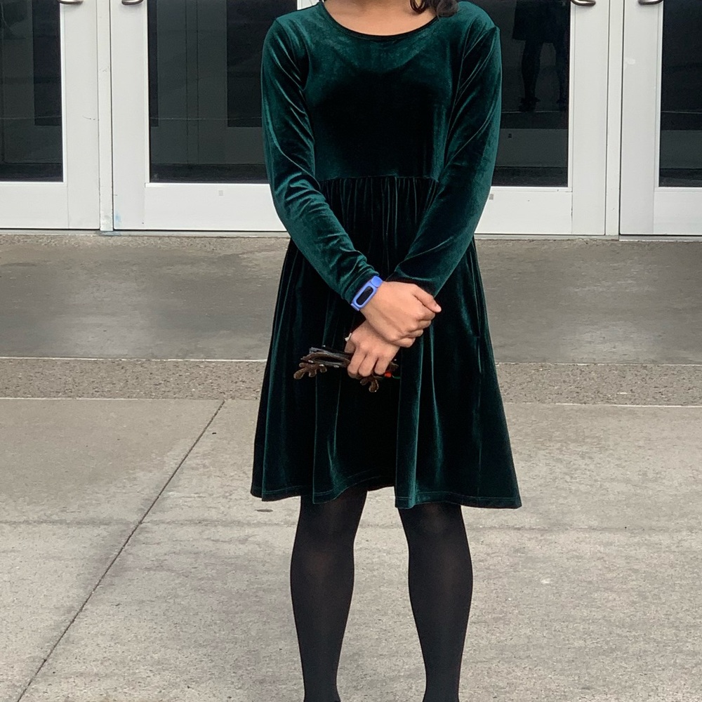 Old Navy Forest Green Velvet Dress